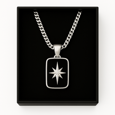 North Star Necklace - 950 Silver & Black Onyx